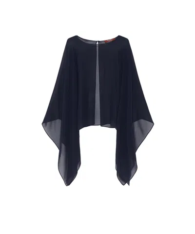 Max Mara Studio Msenebbie Stole Navy In Black