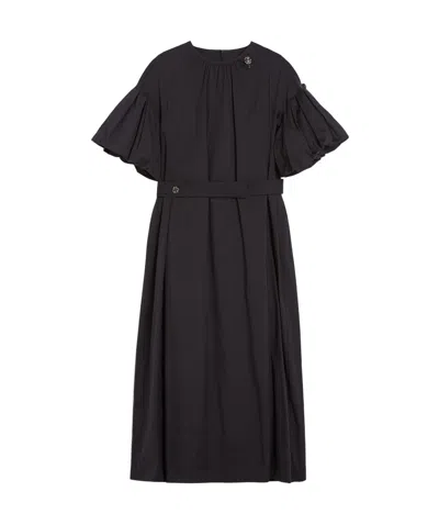 Max Mara Round Neck Short Sleeve Dress In Black