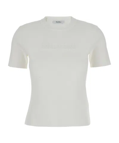 MAX MARA MAX MARA LOGO EMBROIDERED CREWNECK T-SHIRT