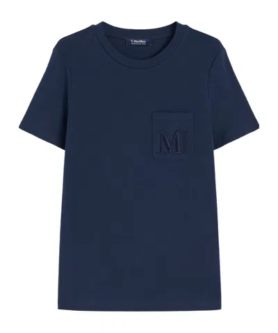 Max Mara Round Neck Short Sleeve T-shirt In Blue