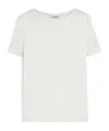 Max Mara Round Neck Short Sleeve T-shirt In White