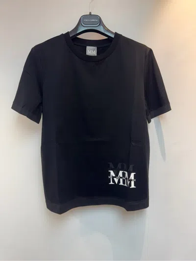Max Mara Round Neck Short Sleeve T-shirt In Black