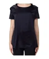 Max Mara Round Neck Short Sleeve T-shirt In Black