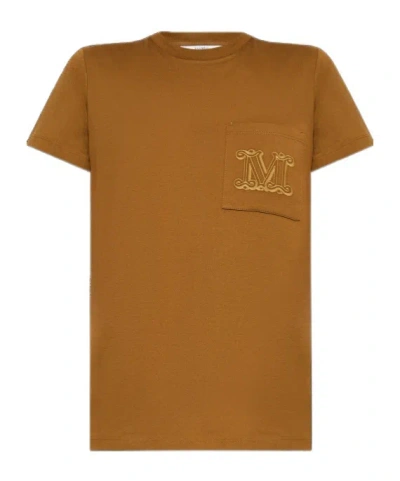 MAX MARA MAX MARA LOGO EMBROIDERED CREWNECK T-SHIRT