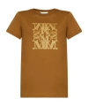 Max Mara Round Neck Short Sleeve T-shirt In Brown