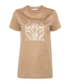 Max Mara Logo-embroidered Cotton T-shirt In Brown