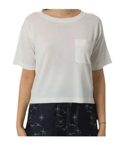 Max Mara Round Neck Short Sleeve T-shirt In White
