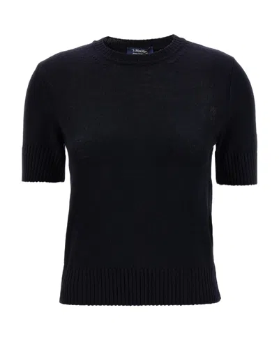 Max Mara Round Neck Sweater In Blue