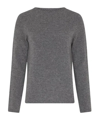 Max Mara Round Neck Sweater In Grey