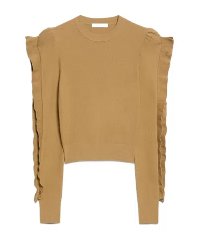 Max Mara Round Neck Sweater In Nude