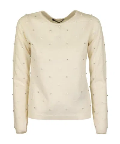 Max Mara Round-neck Sweater In Nude