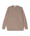Max Mara Cable Knit Cashmere Crewneck Jumper In Nude