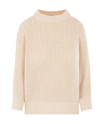 Max Mara Round-neck Sweater In Nude
