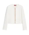 Max Mara Round-neck Wool Jacket In White