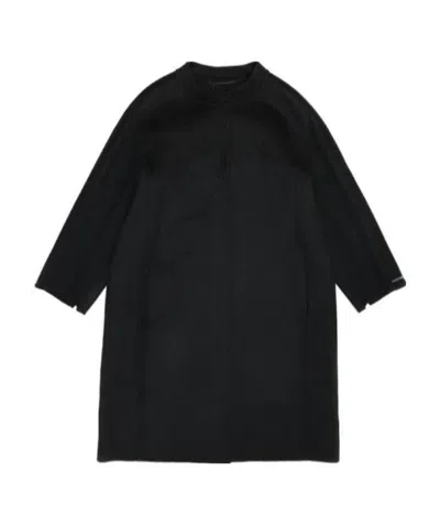 Max Mara Round-necked Coat In Black