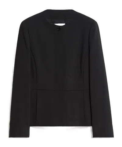 Max Mara Round-necked Jacket In Black