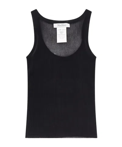 Max Mara Round-necked Vest In Black