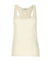 Max Mara Sleeveless Scoop Neck Plain Top In White