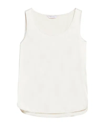 Max Mara Round-necked Vest In Beige