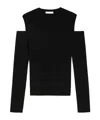 Max Mara Fitted Black Top With Shoulder Cut-outs In Black