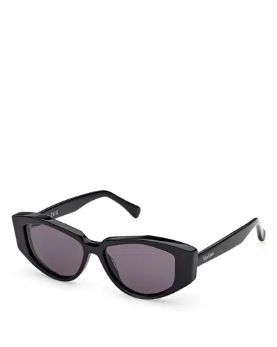Max Mara Lee 52mm Round Sunglasses In Black