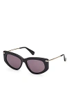 Max Mara Round Sunglasses, 54mm In Black/purple Solid