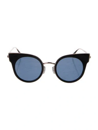 Pre-owned Max Mara Round Tinted Sunglasses In Black