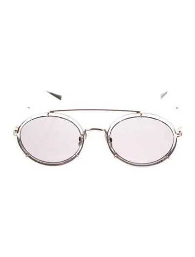 Pre-owned Max Mara Round Tinted Sunglasses In Gold