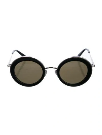 Pre-owned Max Mara Round Tinted Sunglasses In Green