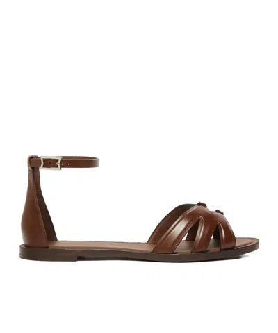 MAX MARA FLAT LEATHER SANDALS