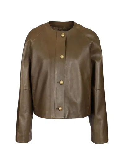 Max Mara Long-sleeved Casual Jacket In Green