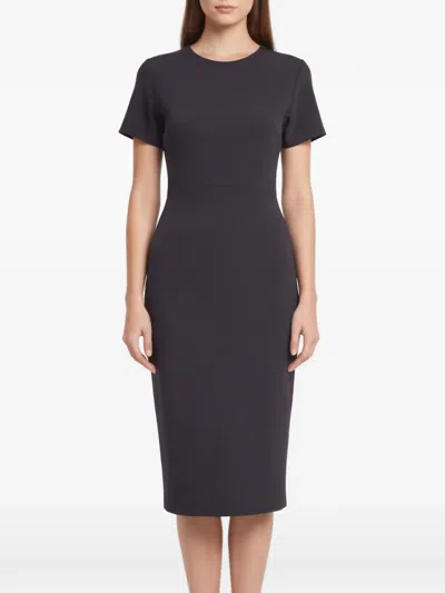 Pre-owned Max Mara Round-neck Midi Dress In Blue