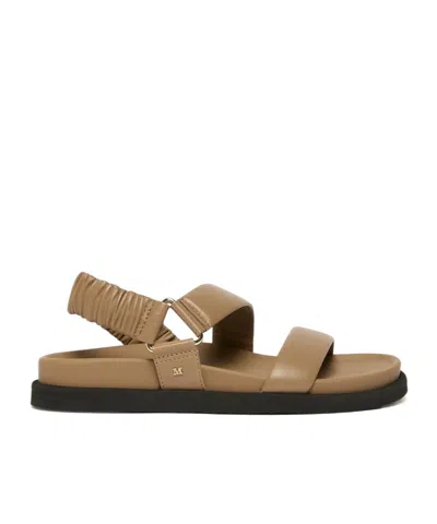 Max Mara Round-toe Flat Sandals In Brown