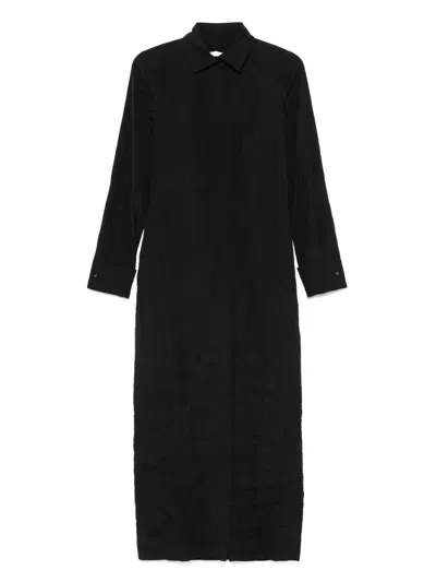Max Mara Knee Length Dress With Long Sleeves And Open Back In Black