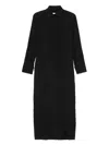 Max Mara Knee Length Dress With Long Sleeves And Open Back In Black