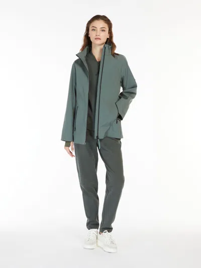 Max Mara Rubber-coated Technical Canvas Jacket In Green