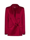 Max Mara Ruby Envers Satin Msearca Double-breasted Blazer In Red