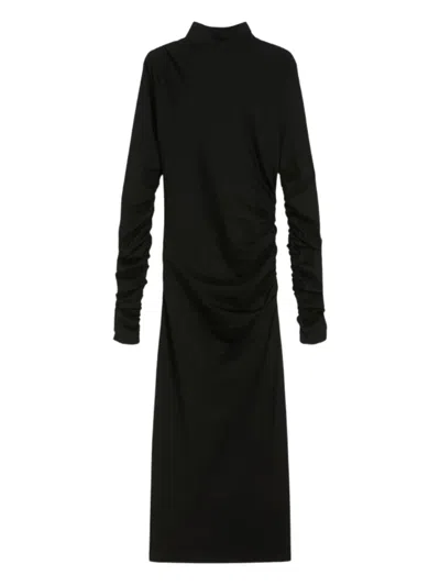 Max Mara Ruched Dress In Black