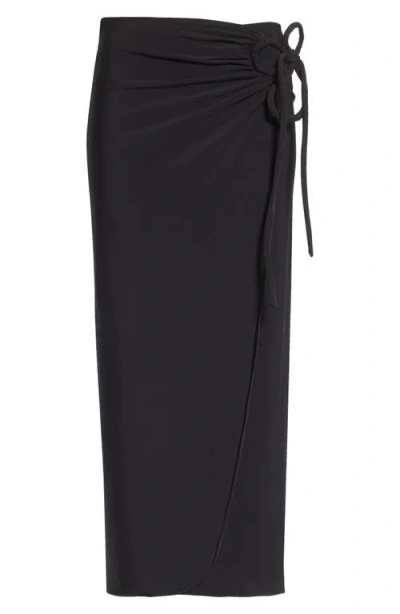 Max Mara Afoso Jersey Midi Wrap Skirt In Black