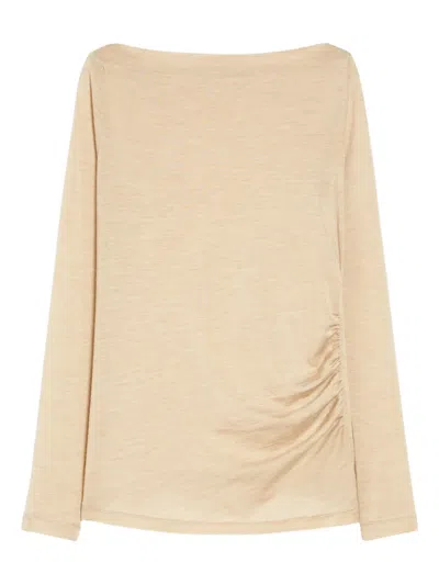 Max Mara Lightweight Cashmere Blend Knit Sweater In Neutral