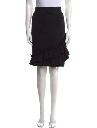 Pre-owned Max Mara Ruffle Embellishment Knee-length Skirt In Black