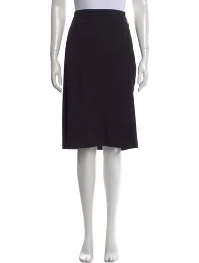 Pre-owned Max Mara Ruffle Embellishment Midi Length Skirt In Black