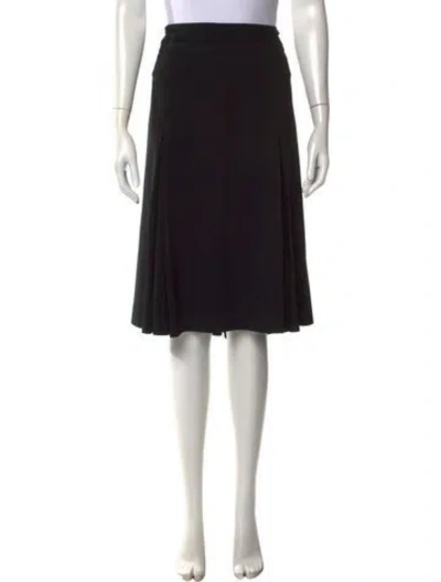 Pre-owned Max Mara Ruffle Embellishment Midi Length Skirt In Black