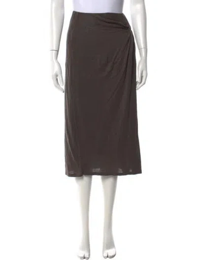 Pre-owned Max Mara Ruffle Embellishment Midi Length Skirt In Green