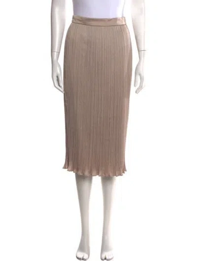 Pre-owned Max Mara Ruffle Embellishment Midi Length Skirt In Neutral
