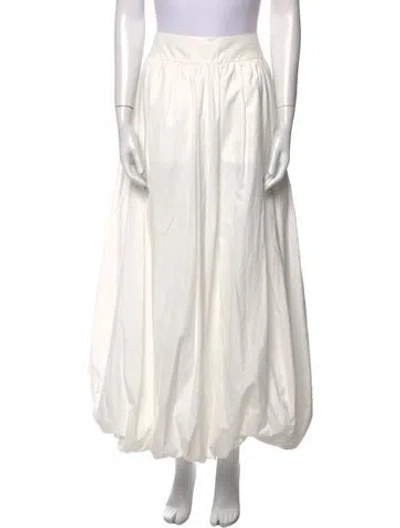 Pre-owned Max Mara Ruffle Embellishment Midi Length Skirt In White