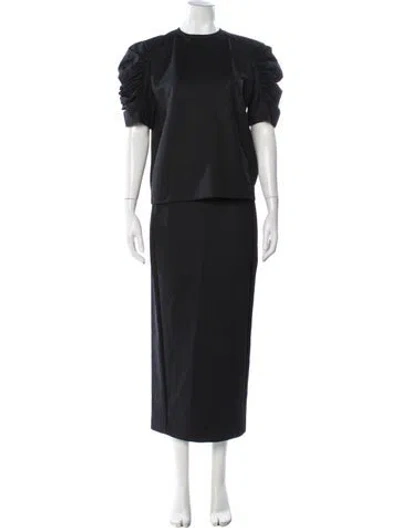Pre-owned Max Mara Ruffle Embellishment Skirt Set In Black