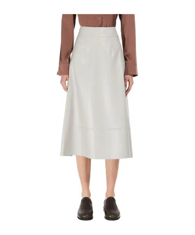 Max Mara Ruffle Hem Skirt In White