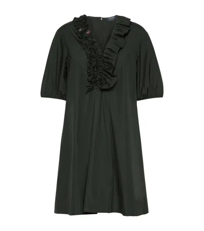 Max Mara Ruffle Mini Dress In Green