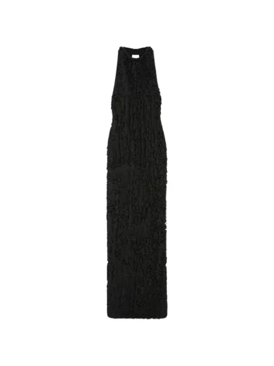 Max Mara Ruffled Dress In Black